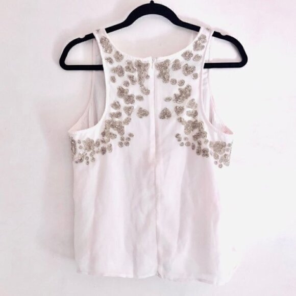 Forever 21 Tank Top S NWOT Sequin Embellished Scoop Neck White Cocktail Classy - Picture 6 of 10